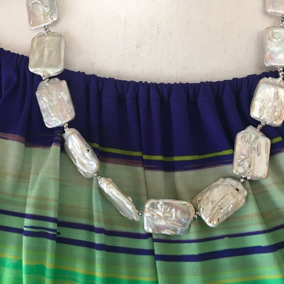 Retangular Freshwater Mabe Pearl Necklace